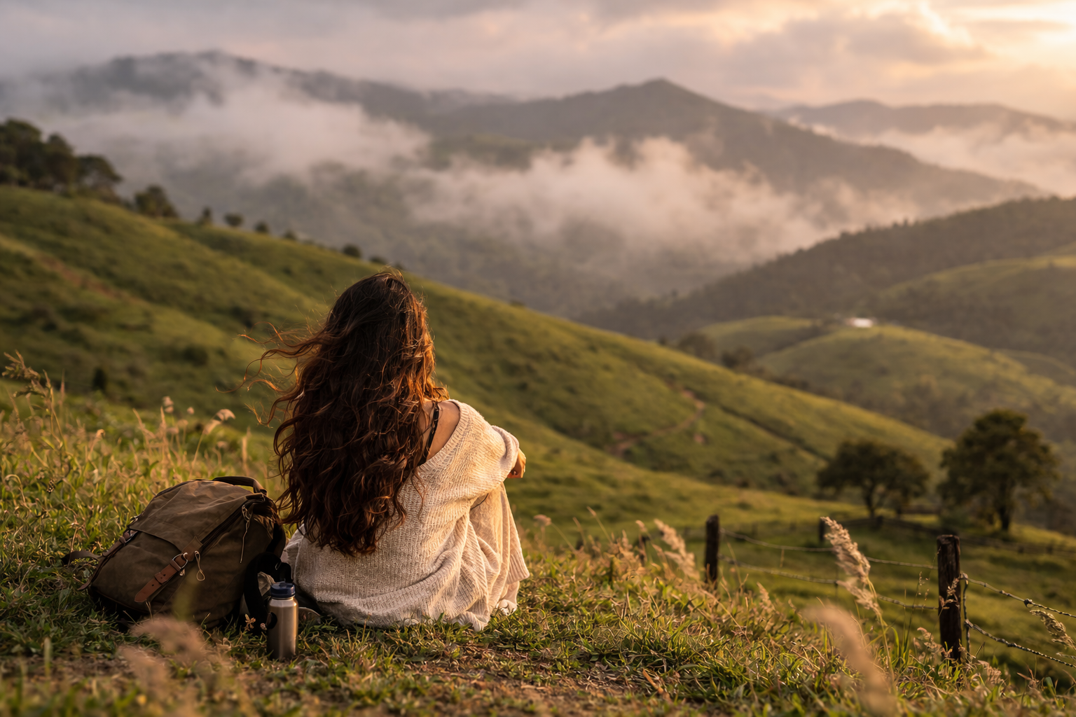 Women enjoying the view in Vagamon