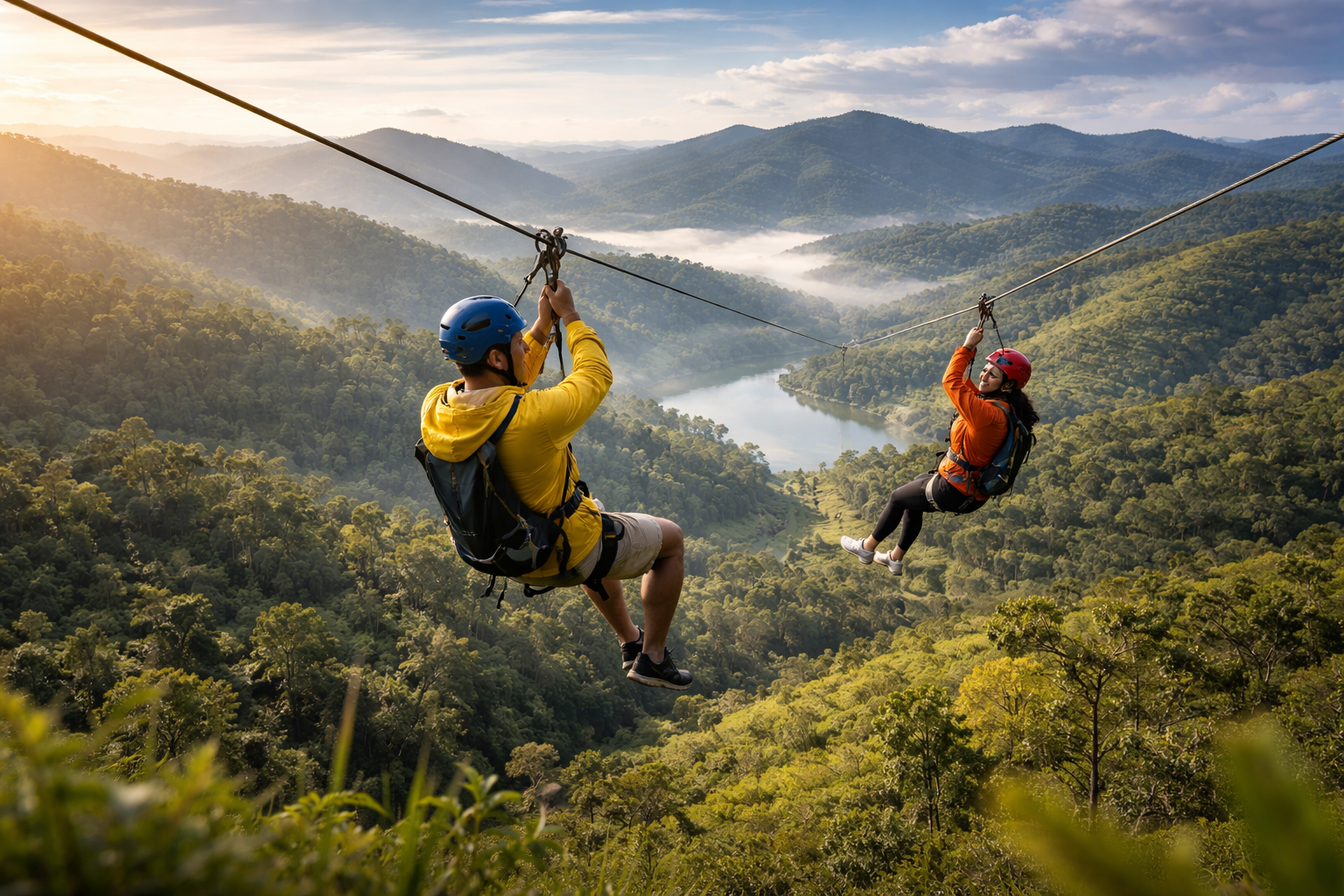 Zip lining in Vagamon