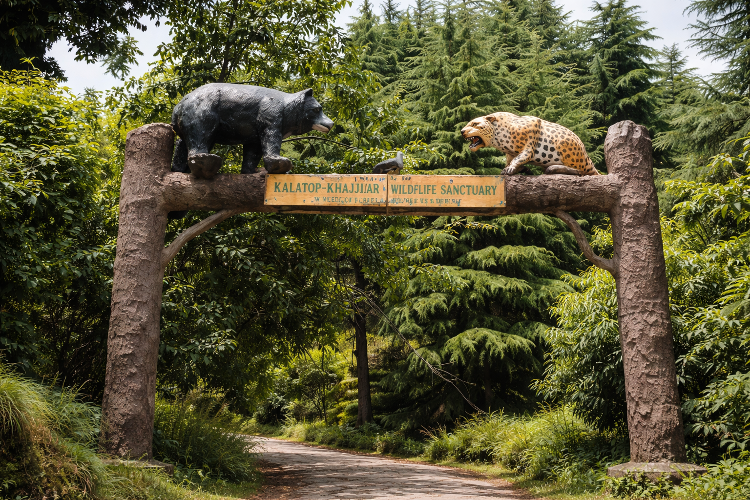 Entrance to the Kalatop Wildlife Sanctuary in Dalhousie, Himachal Pradesh