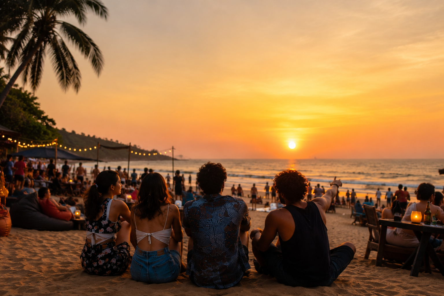 Golden hour at the beach in Goa