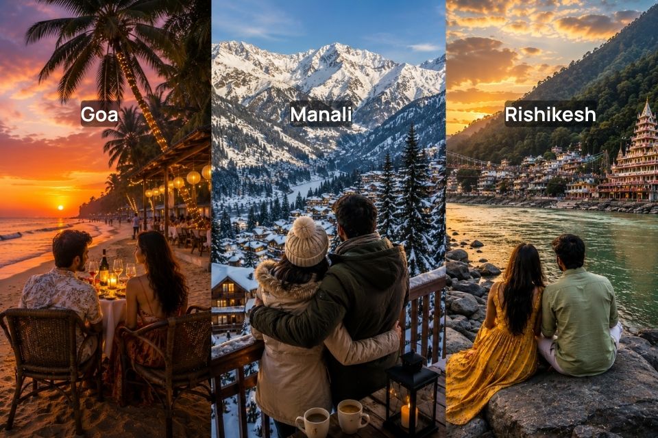 Goa, Manali and Rishikesh for couples