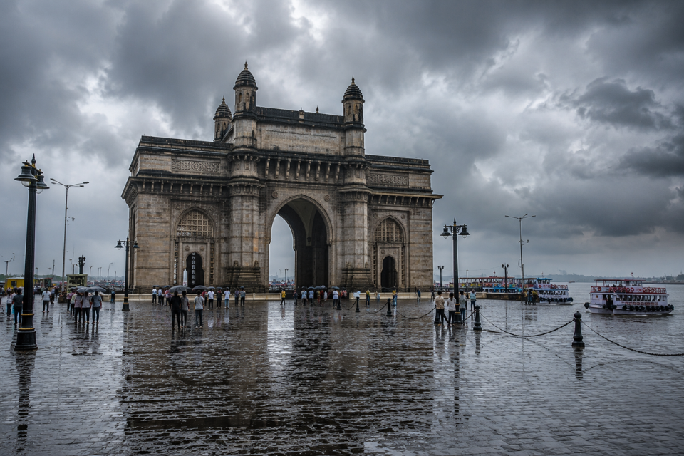 Gateway of India during the rainy season in Mumbai