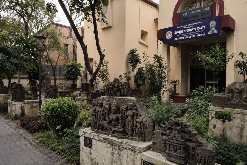 Stone sculptures displayed in the courtyard outside Central Museum